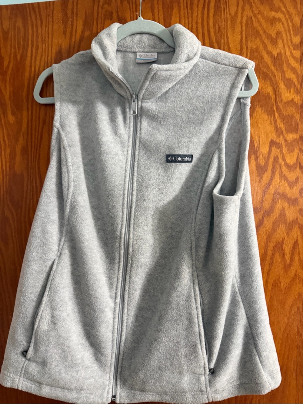 Columbia Gray Fleece Vest with Full Zip